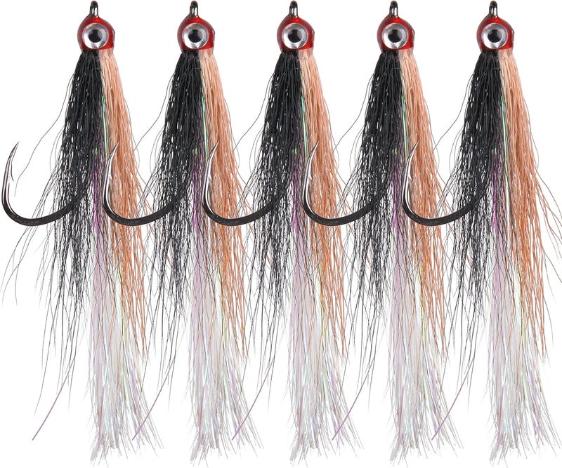 SILANON Clouser Minnow Fishing Flies Streamer Fly Fishing Lure Saltwater Striped Bass Flies Fishing Bucktail Teaser Hook Lures for Flounder Saltwater Freshwater Fishing - Image 1